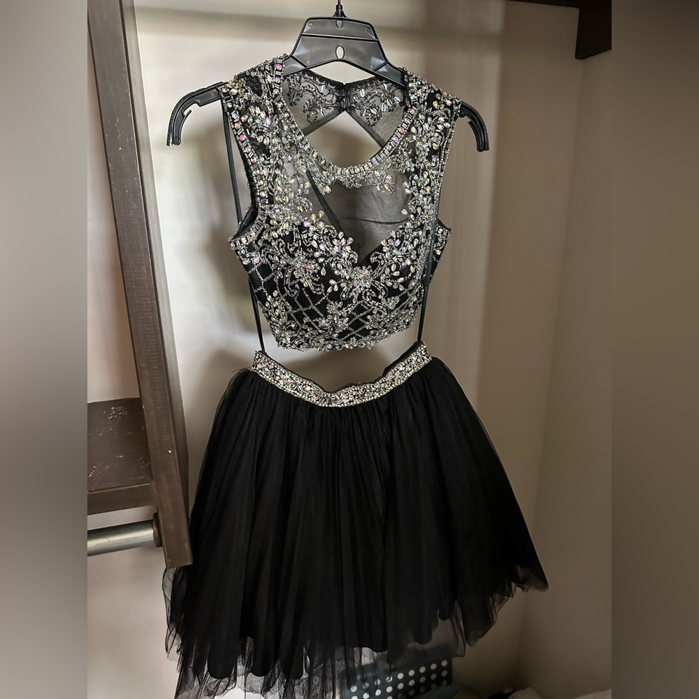2 piece prom dress, size 0, worn once